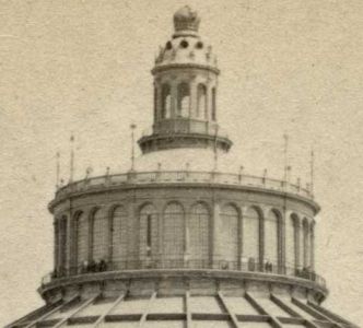 Menschen auf dem Dach der Rotunde (Ausschnitt).  © Histomentum – Fotoarchiv, www.histomentum.com