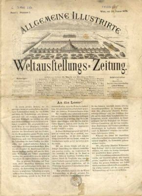 Erste Nummer der „Allgemeinen Illustrirten Weltausstellungs-Zeitung“ (Wienbibliothek im Rathaus, C-3.961)