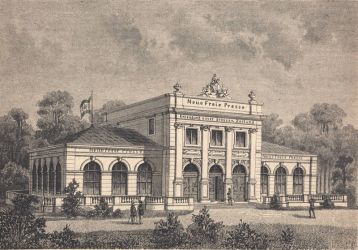 Pavillon der Neuen Freien Presse (Die Gartenlaube, 1873, Wienbibliothek im Rathaus, B-38.293)